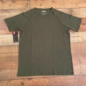 Treign men’s crew neck short sleeve tee shirt in military green - L